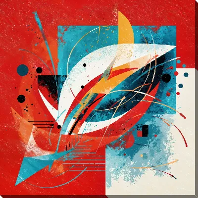 Картина маслом Красная абстракция №69