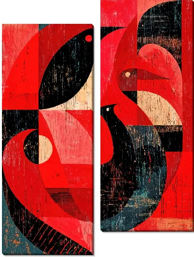 Модульная картина Красная абстракция №70