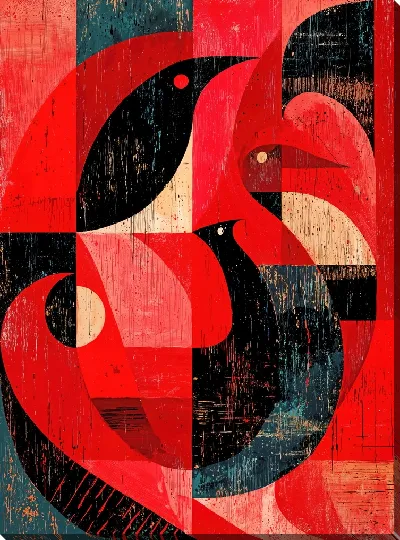 Картина маслом Красная абстракция №70