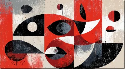 Картина маслом Красная абстракция №71