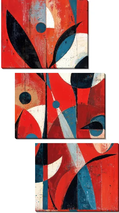 Модульная картина Красная абстракция №72