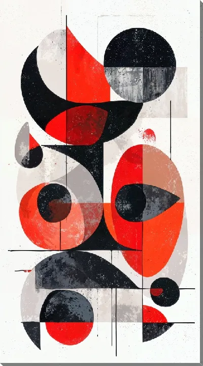 Картина маслом Красная абстракция №73