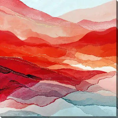 Картина маслом Красная абстракция №75