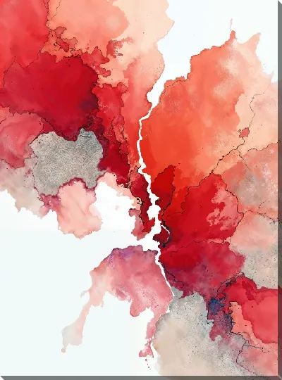 Картина маслом Красная абстракция №76