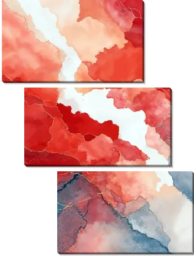 Модульная картина Красная абстракция №77