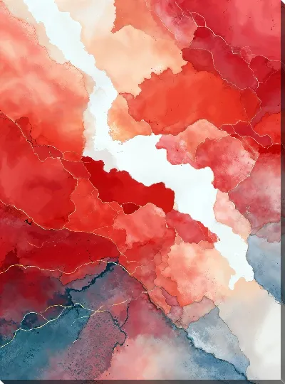 Картина маслом Красная абстракция №77