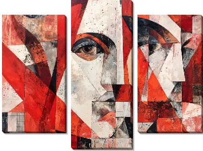 Модульная картина Красная абстракция №80