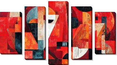 Модульная картина Красная абстракция №81
