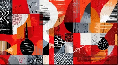 Картина маслом Красная абстракция №83