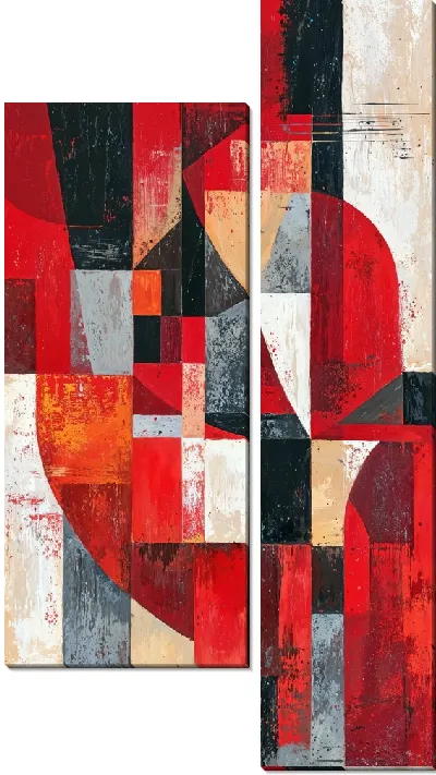 Модульная картина Красная абстракция №84