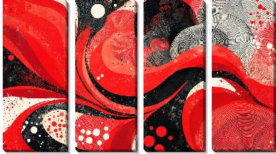 Модульная картина Красная абстракция №91