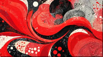 Картина маслом Красная абстракция №91