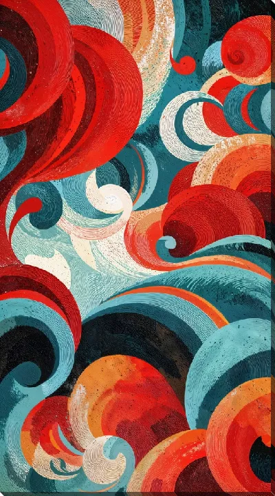 Картина маслом Красная абстракция №93