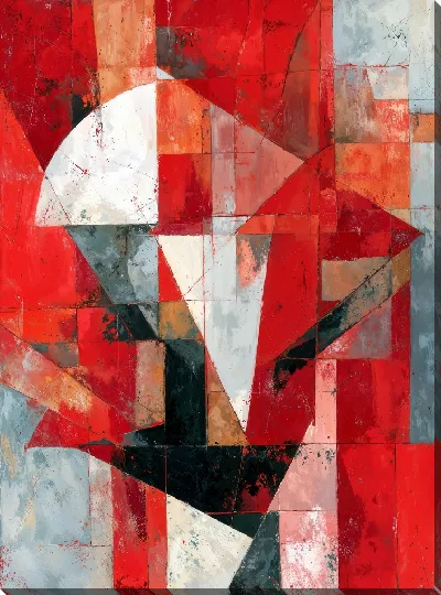 Картина маслом Красная абстракция №96