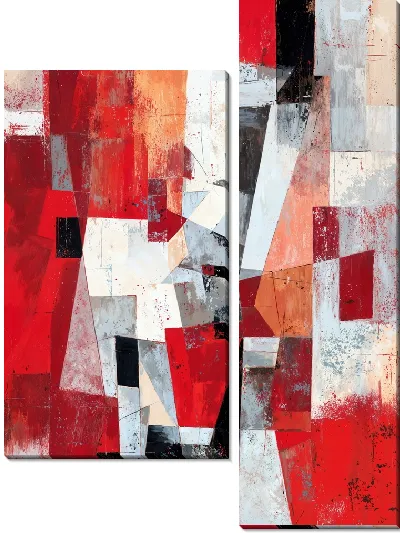Модульная картина Красная абстракция №97