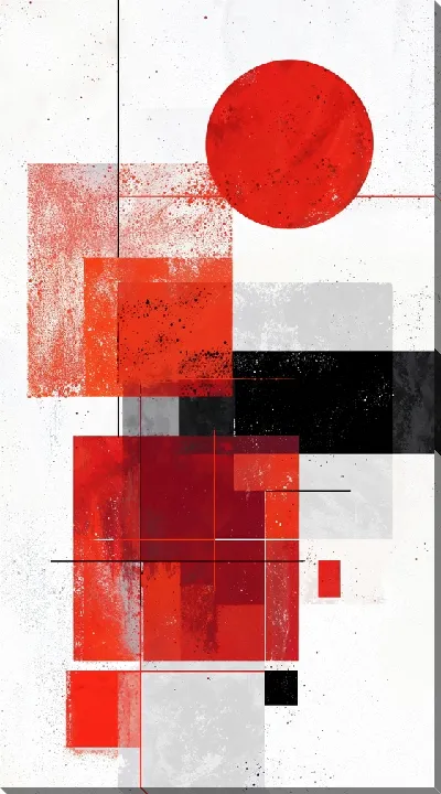 Картина маслом Красная абстракция №102