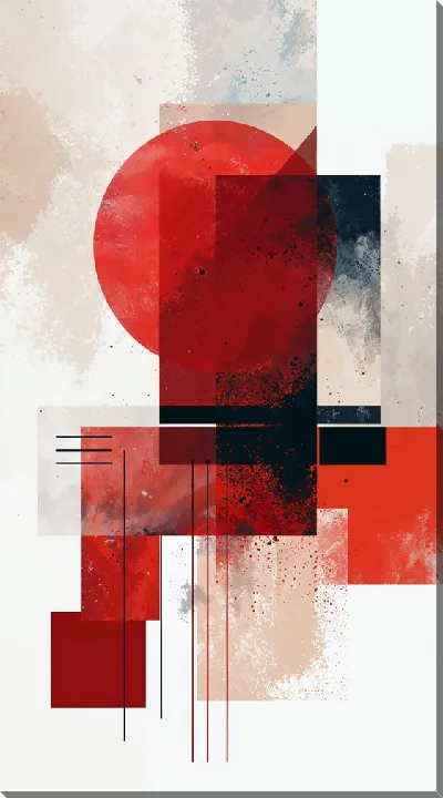 Картина маслом Красная абстракция №105