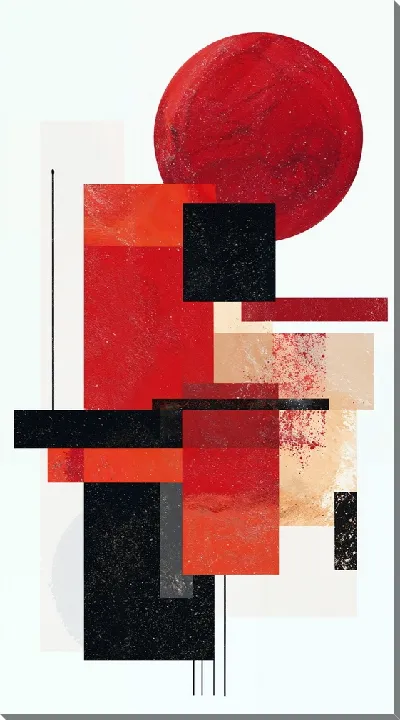 Картина маслом Красная абстракция №107