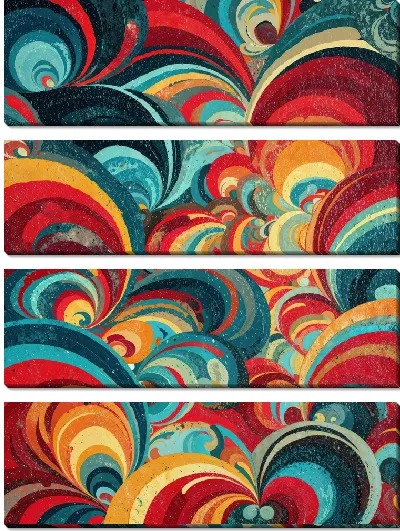 Модульная картина Красная абстракция №108