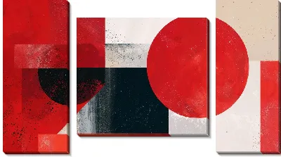 Модульная картина Красная абстракция №119