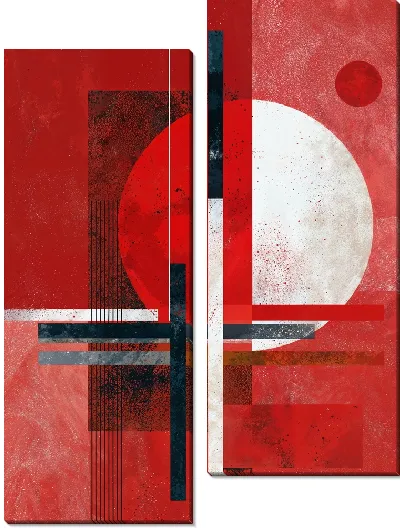 Модульная картина Красная абстракция №121