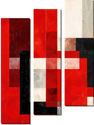 Модульная картина Красная абстракция №123