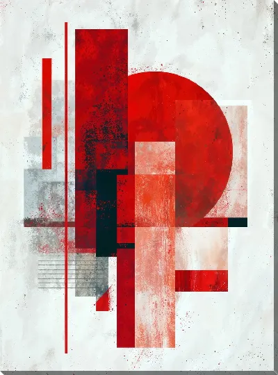 Картина маслом Красная абстракция №124