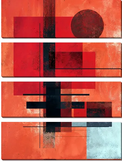 Модульная картина Красная абстракция №125