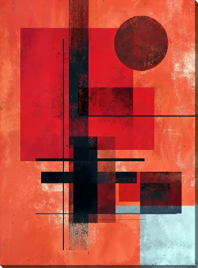 Картина маслом Красная абстракция №125