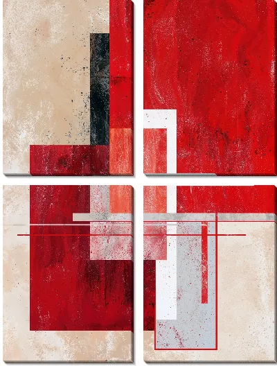 Модульная картина Красная абстракция №126