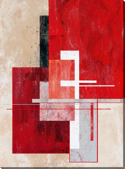 Картина маслом Красная абстракция №126