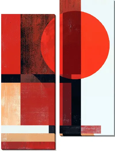 Модульная картина Красная абстракция №128