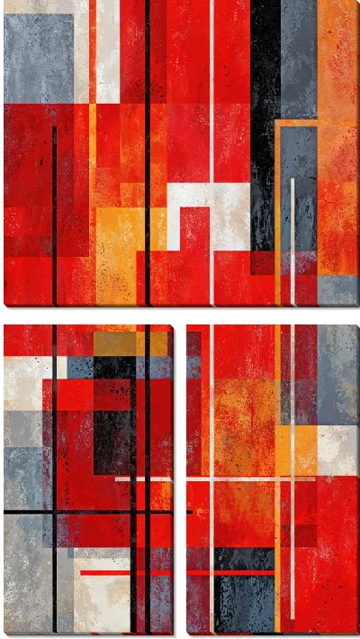 Модульная картина Красная абстракция №129