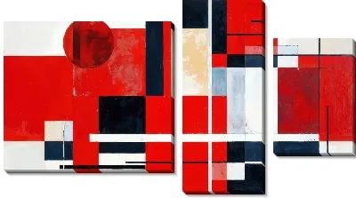 Модульная картина Красная абстракция №130