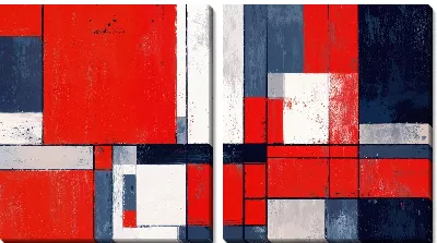 Модульная картина Красная абстракция №131