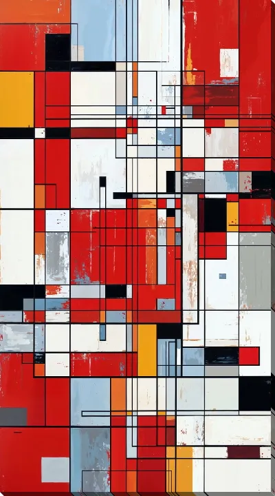 Картина маслом Красная абстракция №132