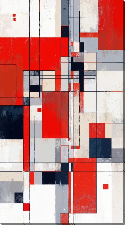 Картина маслом Красная абстракция №133