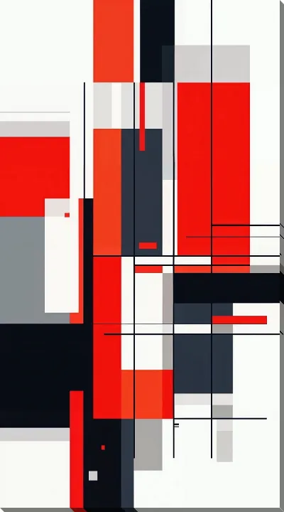 Картина маслом Красная абстракция №134