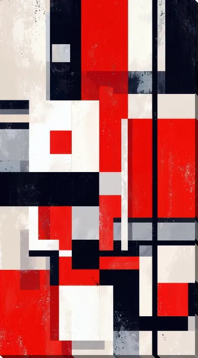 Картина маслом Красная абстракция №135