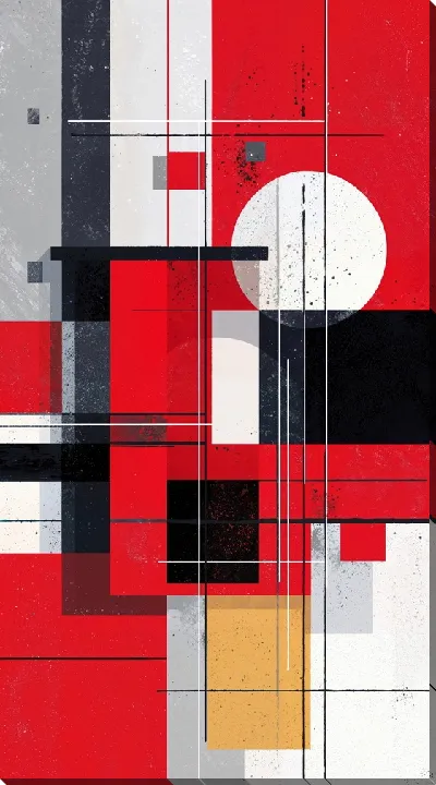 Картина маслом Красная абстракция №136