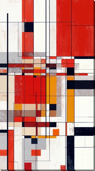 Картина маслом Красная абстракция №137