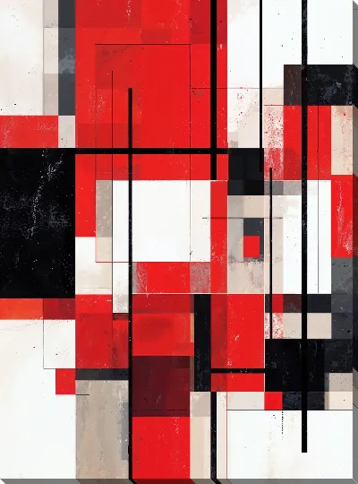 Картина маслом Красная абстракция №138