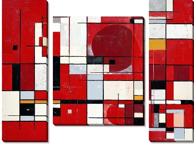 Модульная картина Красная абстракция №140