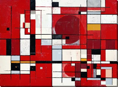 Картина маслом Красная абстракция №140