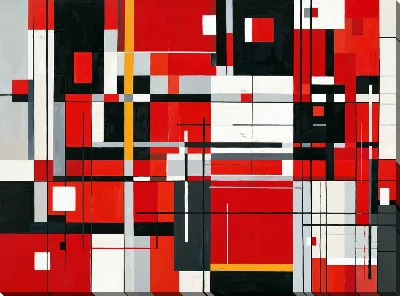 Картина маслом Красная абстракция №142