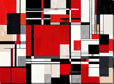 Картина маслом Красная абстракция №143