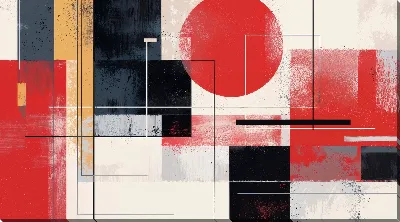 Картина маслом Красная абстракция №146