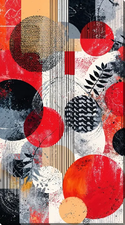 Картина маслом Красная абстракция №147