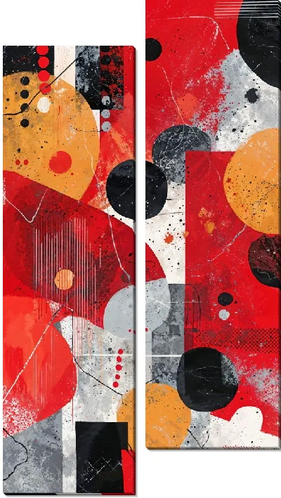 Модульная картина Красная абстракция №152