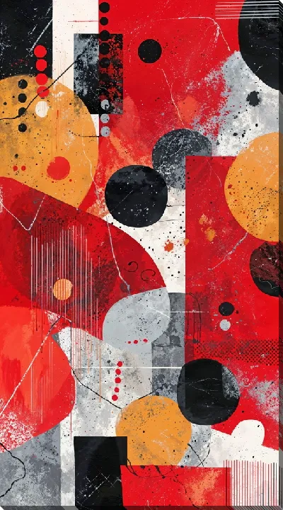 Картина маслом Красная абстракция №152